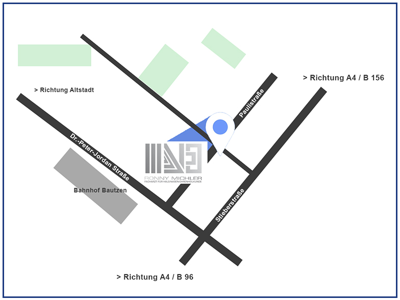 HNO Praxis Bautzen – Lageplan